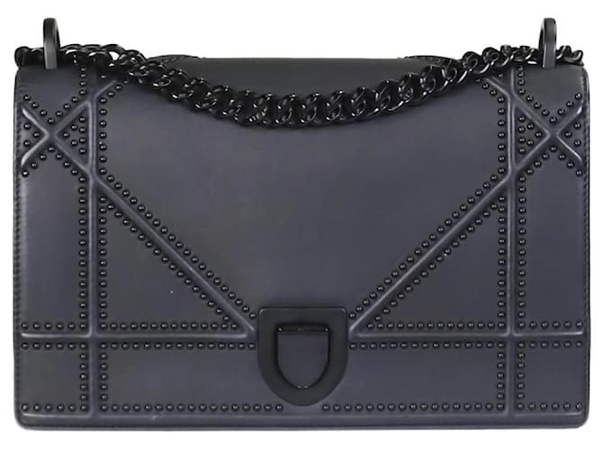 Christian Dior Black Diorrama studded flap bag Leather  ref.1173786