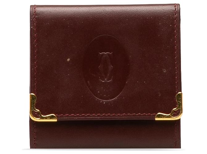 Porta monete Cartier in pelle Must de Cartier rossa Rosso Vitello simile a un vitello  ref.1173881