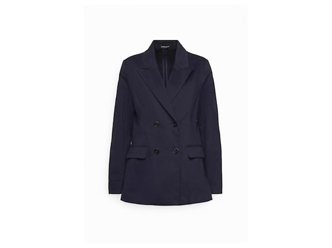 Autre Marque Ripeti il nuovo blazer in cotone lana con petto foderato blu scuro S XS 36 premio su misura Nero Blu navy  ref.1173929