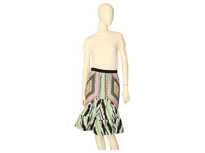 Gonna svasata Peter Pilotto in seta multicolore con volant 42