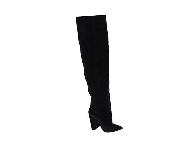 Saint Laurent Velvet boots Black  ref.1174136