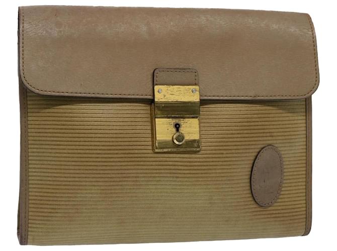 SAINT LAURENT Clutch Bag Leather Beige Auth ti1369  ref.1174144