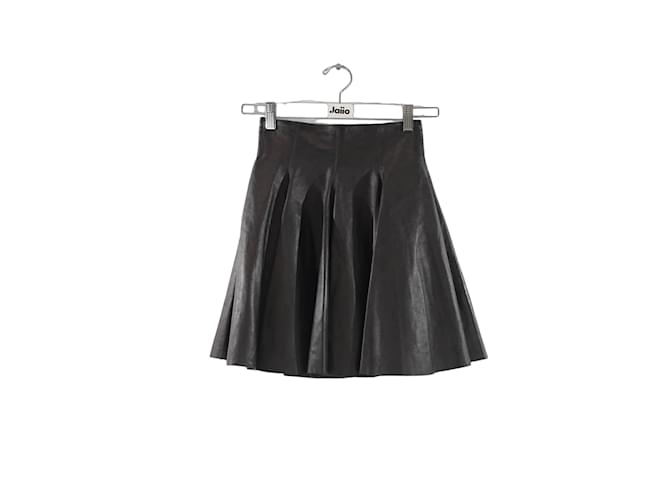 Plein Sud Leather Mini Skirt Black  ref.1174271