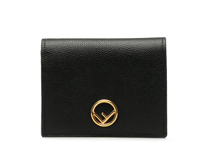 Noir Fendi F est un petit portefeuille en cuir Fendi  ref.1174323