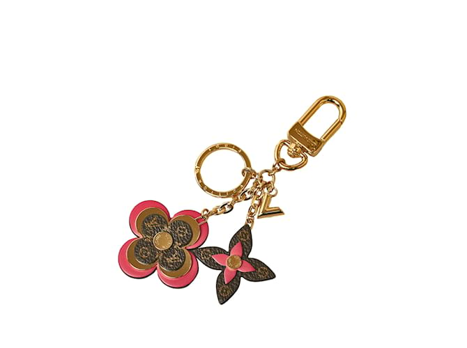 Gold Louis Vuitton Monogram Blooming Flowers Bag Charm Key Chain Golden  ref.1174459