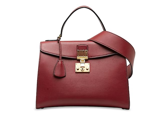 Red Dior DiorAddict Top Handle Bag Satchel Leather  ref.1174490