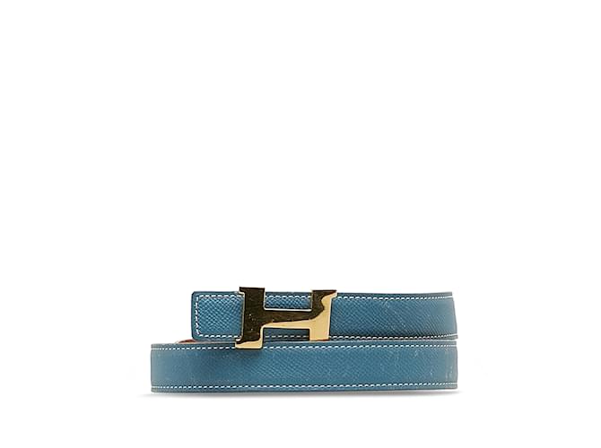 Hermès Blue Hermes Constance Reversible Belt Leather  ref.1174503