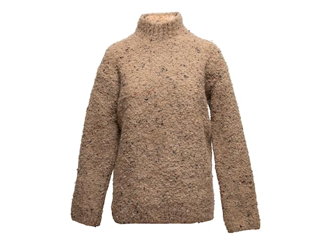Tan & Multicolor Ganni Melange Mock Neck Sweater Size US XS/S Camel Synthetic  ref.1174553