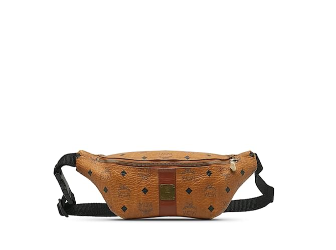 Brown MCM Visetos Belt Bag Leather  ref.1174607