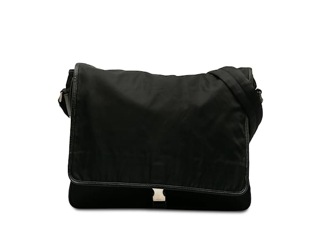 Black Prada Tessuto Crossbody Bag Leather  ref.1174629