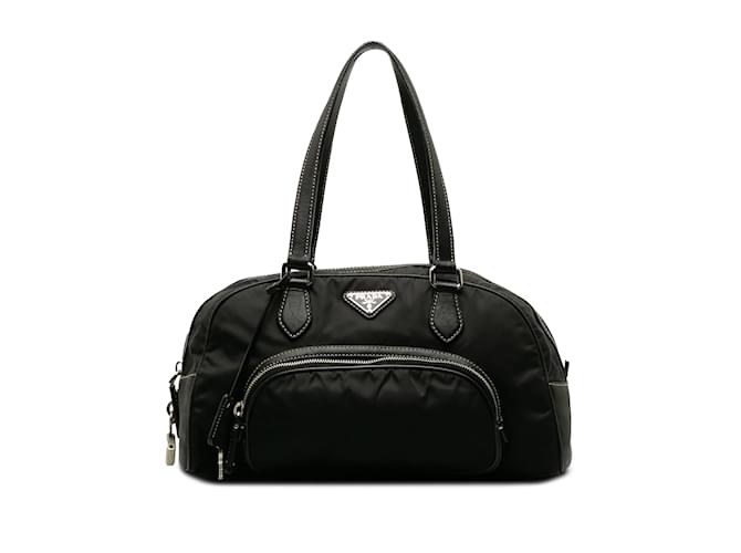 Black Prada Tessuto Bowler Bag