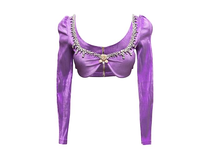 Autre Marque Purple Miss Sohee Embellished Bra Top Size UK 10 Synthetic  ref.1174665