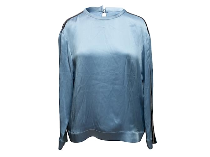 Hellblaue Bluse mit Monili-Besatz von Brunello Cucinelli, Größe US M Synthetisch  ref.1174666