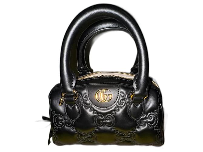 Gucci GG Matelassé Black Leather  ref.1174714