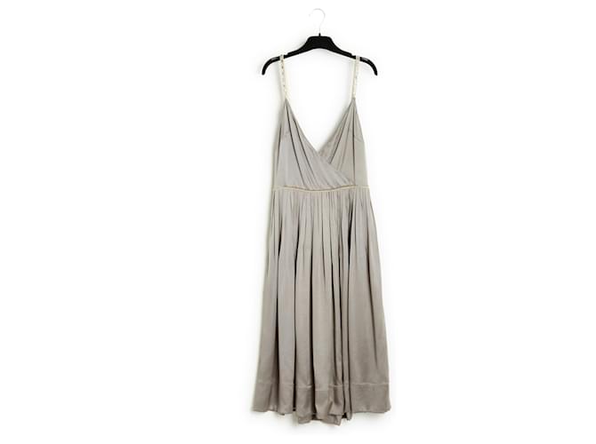 Chloé Phoebe Philo 2005 Gray Silk Jewel Dress FR34 Grey  ref.1174715