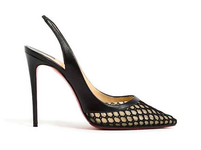Christian Louboutin Pumps Sling Black Net Kate EU39  ref.1174717