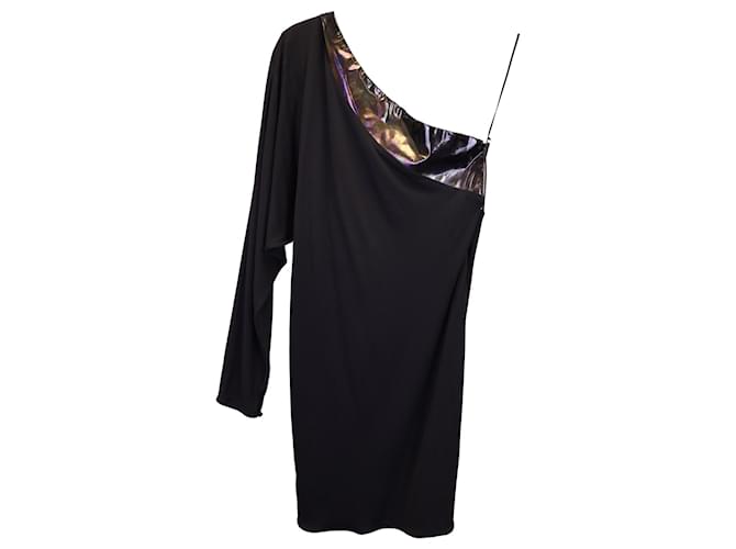 Robe asymétrique Gucci en viscose noire Polyester  ref.1174798