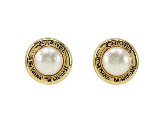Chanel 31 Rue Cambon Clip On Earrings Golden Metal  ref.1174816