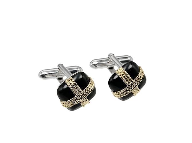 Tiffany & Co 18K Onyx Cufflinks Black Metal  ref.1174820