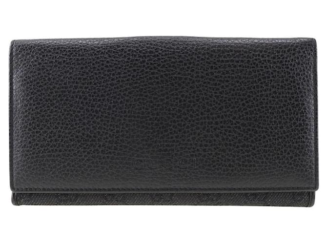 Gucci Leather Snap Bifold Wallet 143391 Black  ref.1174829