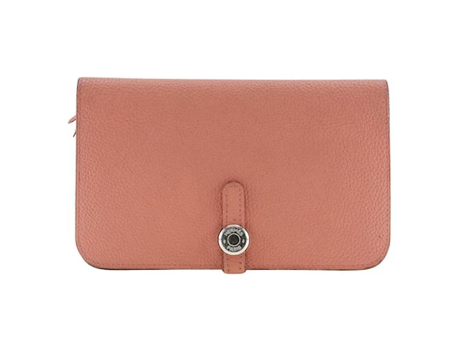 Hermès Togo Dogon Wallet Pink Leather  ref.1174846