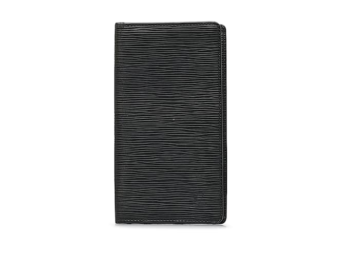 Louis Vuitton Epi Porte-Cartes Bifold Wallet M63212 Schwarz Leder  ref.1174906