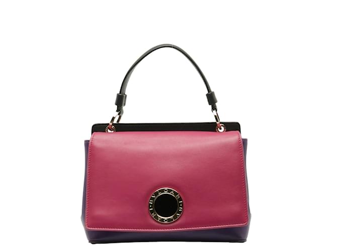 Bulgari Bvlgari Sac à main Duet en cuir Sac à main en cuir 281057 en bon état Rose  ref.1174910