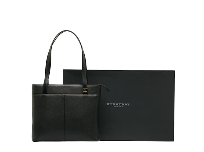 Burberry Leather Tote Bag Black Pony-style calfskin  ref.1174922