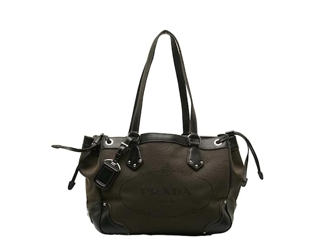 Prada Canapa Logo Shoulder Bag Brown Cloth  ref.1174923