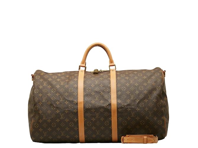 Louis Vuitton Monogram Keepall 60 Bandouliere M41412 Brown Cloth  ref.1174928