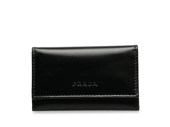 Prada leather 6 key holder 1M0222 Black Pony-style calfskin  ref.1174933