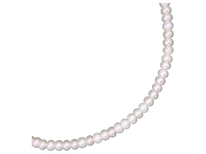 & Other Stories Silver Pearl Necklace White  ref.1174959