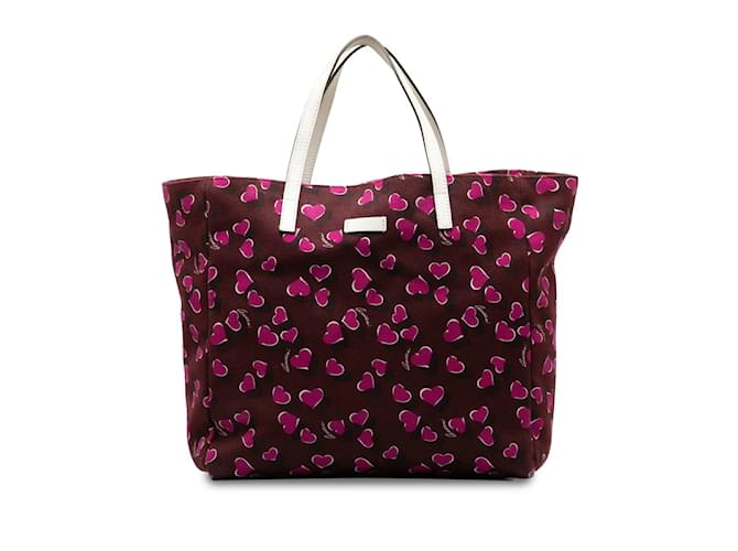 Gucci Canvas Heartbit Tote Bag 282439 Purple Cloth  ref.1174960