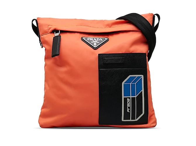Prada Tessuto Crossbody bag Orange Cloth  ref.1174966