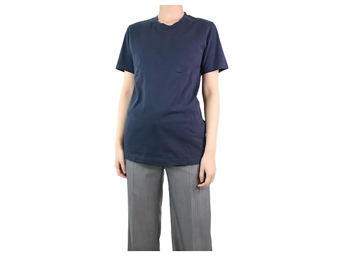 Marni T-shirt bleu marine à manches courtes - taille UK 14 Coton  ref.1175005