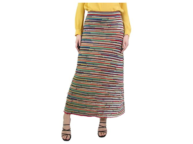 Chloé Multicoloured wool and cashmere-blend midi skirt - size S Multiple colors  ref.1175007