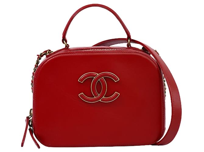 Chanel Vanity Rot Leder  ref.1175103