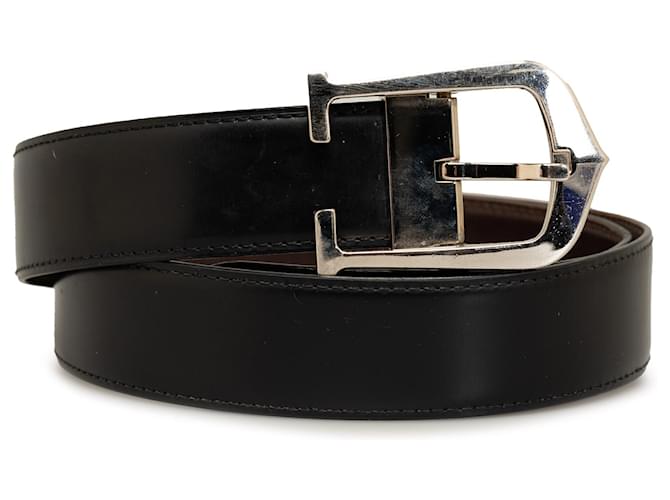 Cartier Black Leather Belt Pony-style calfskin  ref.1175148