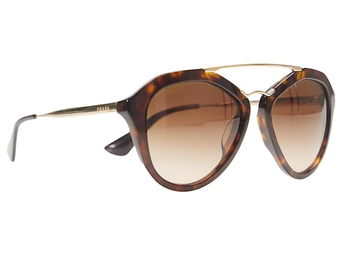 Prada Brown Round Tinted Sunglasses Plastic Resin  ref.1175159