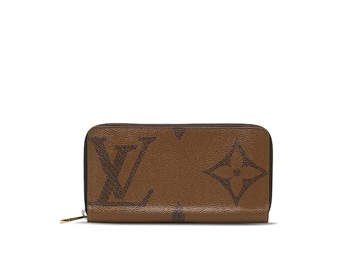 Louis Vuitton Monogram Giant Reverse Zippy Wallet M69353 Braun Leinwand  ref.1175216