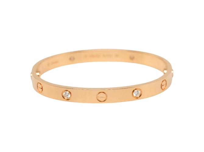 Cartier 18k Gold 4P Diamond Love Bangle Metal Bracelet in Excellent condition Golden  ref.1175220