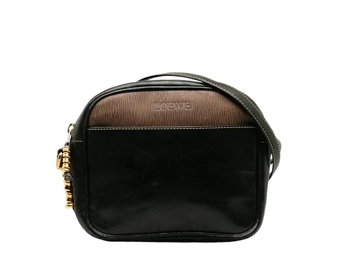 Loewe Leather & Suede Velazquez Twist Crossbody Bag Black  ref.1175223