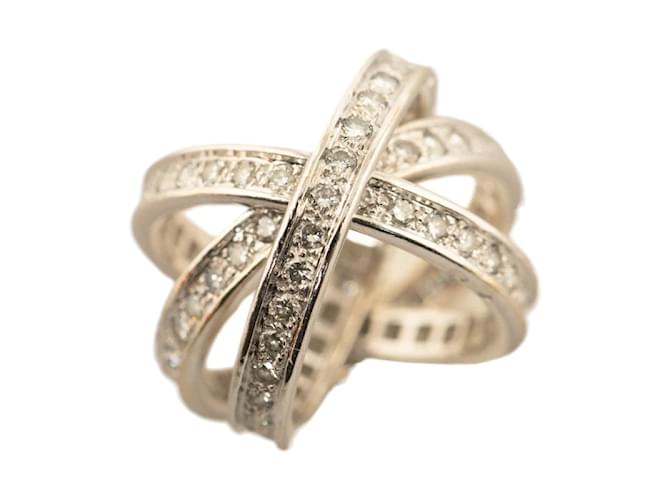 Trinity Cartier 18k Bague trinité complète à trois bracelets en diamant Métal Argenté  ref.1175231