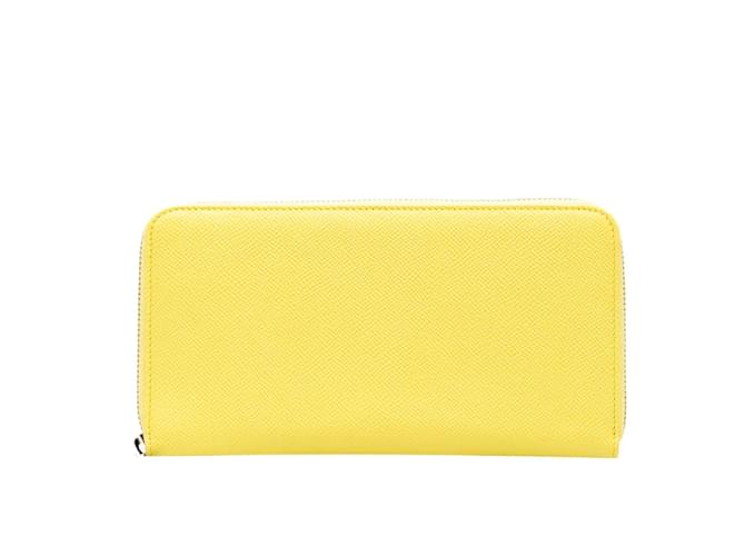 Bulgari Leather zip around wallet 38918 Yellow  ref.1175245