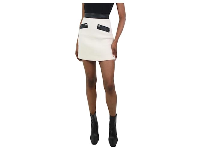 Maje Cream tweed skirt - size UK 6 Acrylic  ref.1175279