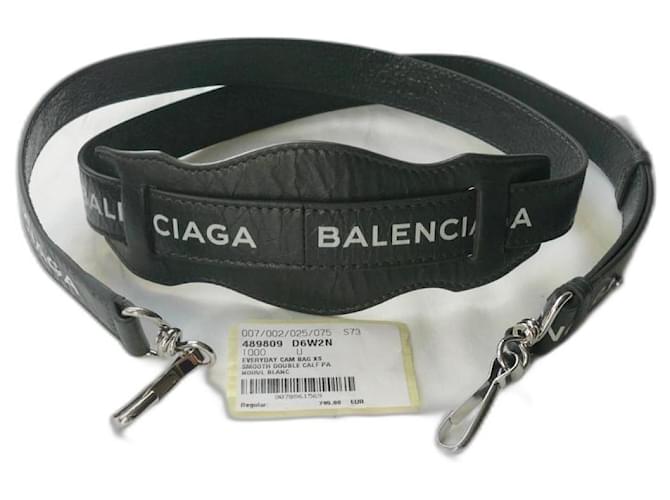 BALENCIAGA Bandoulière de sac Neuve  / Strap Gray Grey Leather  ref.1175292
