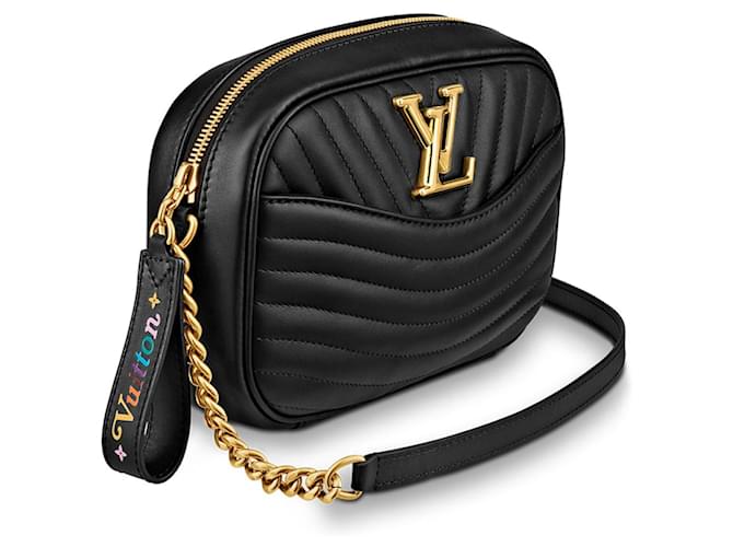 Louis Vuitton Bolso para cámara LV New Wave Negro Cuero  ref.1175312