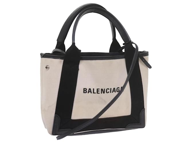 BALENCIAGA Hand Bag Canvas Black White 390346 Auth ep2535 Cloth  ref.1175435