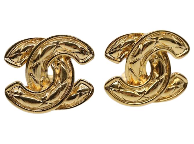 CHANEL COCO Mark Earring Gold Tone CC Auth 60078A Metal  ref.1175469