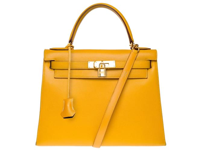 Hermès Hermes Kelly bag 28 in Yellow Leather - 101223  ref.1175520